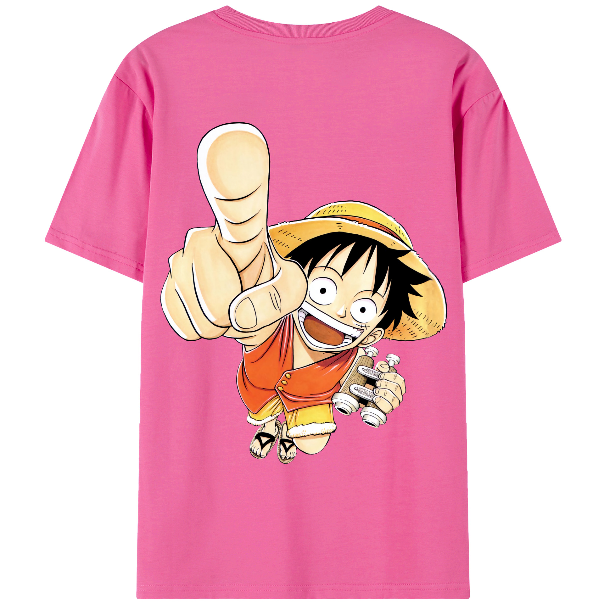 ワンピース モンキー・D・ルフィ ONE PIECE Monkey D. Luffy レディース半袖Tシャツ(バックプリント)